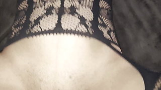 Sexy wife in erotic transparent lingerie fucks beautifully