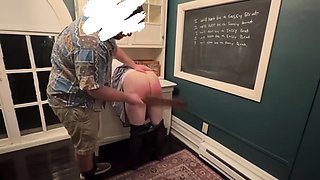 Schoolgirl Paddled for Being a Sassy Brat