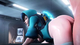 3D Animated Slutty Tracer from Game Overwatch Hard Fuck
