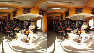 189 - Claudia Mac - Blonde Solo Model Naked On A Bike