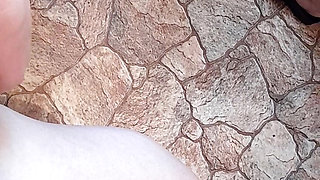 Three girlfriends masturbate in the kitchen in the hostel close-up