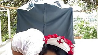 Check out this sexy solo nurse slut fucking her sex toy torso