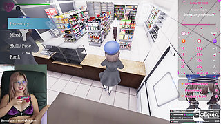 Cute Pervert Streamer Playing Secret Flasher Manaka Hentai Game Masturbation