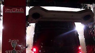 BUMS BUS - Bus fuck at the car wash with German brunette