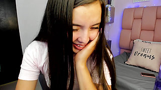 Salome, with her innocent face, loves being watched as she turns into a naughty slut, squirting in her webcam shows