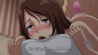 Ahegao MILF is fucking with her aroused stepson and he creampies her pussy