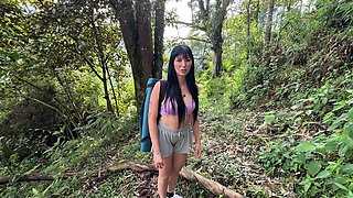 Hot Latina Brunette Gets Horny In The Forest