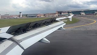 Perverted guy shows his cock midflight, she jerks him off