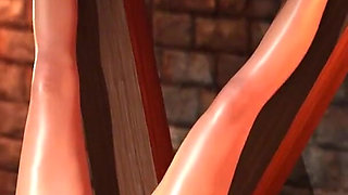 A sexy blonde gets fucked rough by a big monster in the dungeon