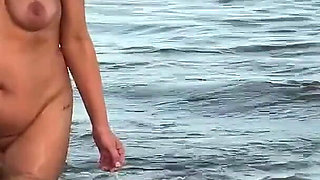 Curvy Young MILF Skinny Dipping in October