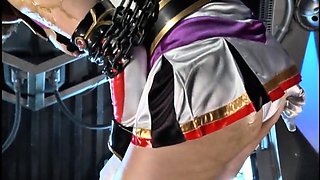 Pretty Japanese teen in a funny costume is made to cum hard