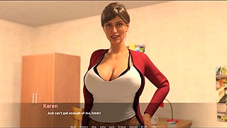 The Visit - Karen's Path in an animated threesome adventure
