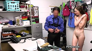 Alien fanatic arousing busted and banged by a mall cop