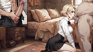 College of Mysteria: Boyfriend Jerking off and Watch His Girl Sucking of the Dorm Master They Made Her a Cum Slut - Episode 8