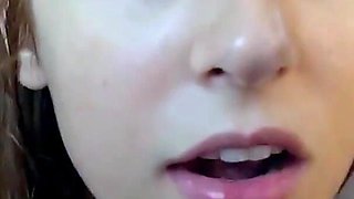 Hot Step Sister Sucks Sloppy and Swallows Cum