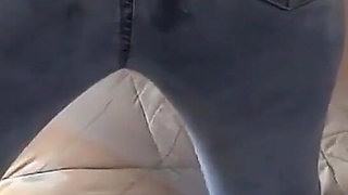 Great Cumshot on My Ass with Jeans on, I Love Having My Whole Body Bathed in Milk