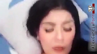 Slim Mexican Woman Masturbating with a Vibrator Alone at Home.
