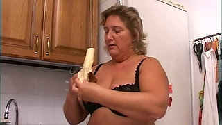 Blonde Milf seduces huge cock and fucks it