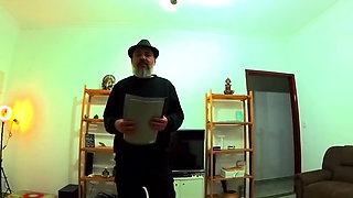 Husband watches a debt collector have sex with his wife. POV