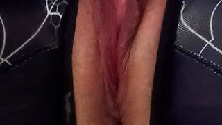 Rubbing My Big Clit with My Wand