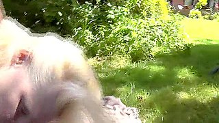 Black Rise Fucks English Granny In The Garden