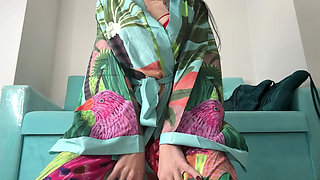 Lingerie and Silk Satin Robe on Me