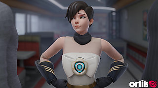 Tracer Got Bored with Guys - Tight Hole Double Penetration 3D Overwatch Animation