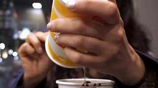MC Donald ice cream with cum load delivers public fetish thrill