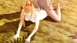 Chainsaw Man Hentai - Power Fucked in the Beach - Asian Japanese Manga Anime Porn