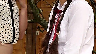 Lesbian Detention Diaries Part 3: Mila Almost Reveals Their Secret Relationship and Gets Caned by Pure Lucie