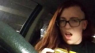 Risky Parking Garage Clit Rubbing Car Masturbation