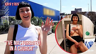 Delfine Flashes and Pees in Public