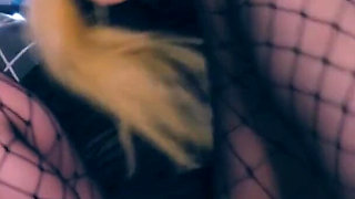 Scoopcake fucking herself in hot nylon action with double layers