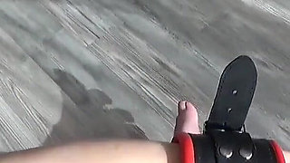 Slave in Leather Corset and Collar Cum Sprayed in Her Mouth