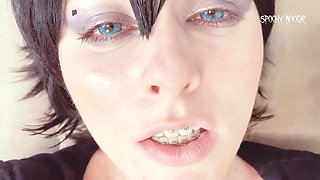 You and Mavis are alone in Dracula's castle and she wants you to plow her and jizz deep in her poon on Halloween