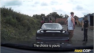 Sexy Strip Search Turns Into Threesome On Car Bonnet - Monty Cash, Luke Hardy And Kiki Minaj