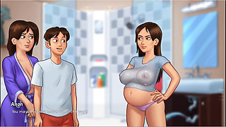 Summertime Saga - Gameplay - Roleplay - Wet Shirt Pregnant Teen and Teen's Photoshoot