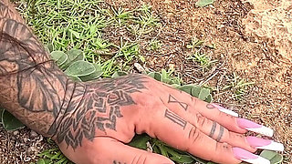 Outdoor Cliff Fisting Gape - Tattooed Slut Stretched Wide Open