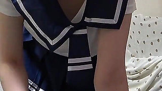 Boobs in Too Short Student Uniform. Thighs and Legs in Mini Skirt. Wedgie Thong Panties. Japanese Girl's Sultry Cleaning Room