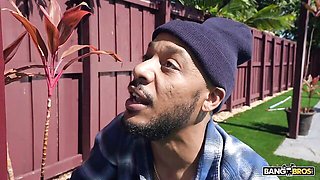 Sweetheart with silicone tits Selina Garcia jumps on a large black dick
