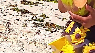 Colombians Have Sex on a Beach - Hot African Swahili Tourist Couple Beach Walk and Sex