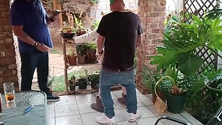 Amateur Threesome Fucking Our Stepsister in the Garden