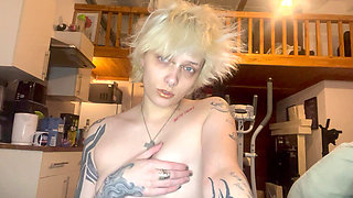 Goth Girl Lipstick Fetish Smoking a Cigarette