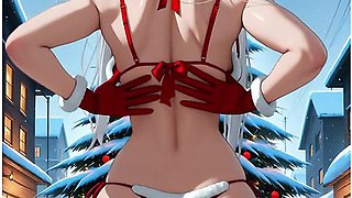 Frieren Performs A New Year Striptease In A Santa Costume - Anime Girl, Hentai Anime And Car Toon