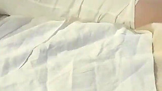 Tied up on a bed wearing pantyhose and high heels, roughly throated and hard fucked