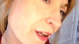 Clothed Female Naked Male Jerk Off Instruction with Freckle Fetish