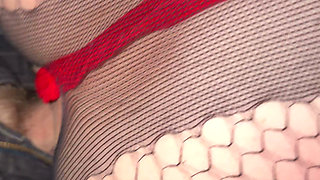 Sexy fish net stocking getting doggy