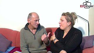 German tall housewife approached and fucked by grandpa