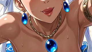 103 - Chun Li Topless Sexy Pose on Beach (ai Animation)