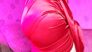 Red Princess Kitty Cross Having Fun in Red Dress